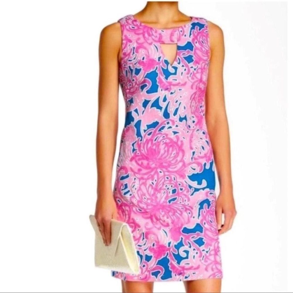 Taylor Keyhole Floral Sheath Dress Pink size 2 NWT